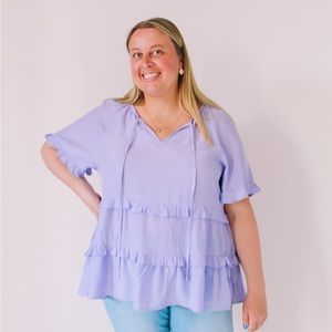 Lavender Flowy Blouse Plus Size